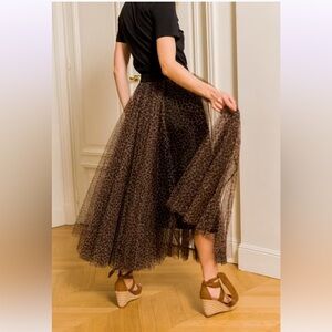 CHOKLATE PARIS Elegant Leopard Print Tulle Skirt